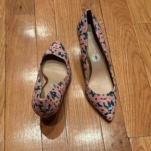 BCBGeneration Pink and Black Floral Heels